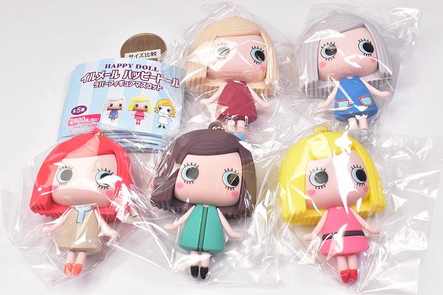 ILEMER Happy Doll rubber figure mascot [All 5 type set(Full