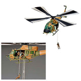 GJ! Hataraku Norimono Hyakkei 003R -SDF Disaster Prevention Training Site- Returns [1.UH-2 Helicopter (flight state) + Hoist Rescue Squad Member + Transparent Stand]