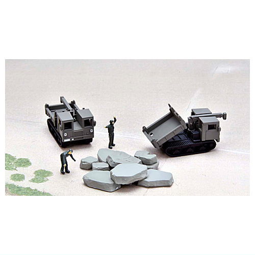 GJ! Hataraku Norimono Hyakkei 003R -SDF Disaster Prevention Training Site- Returns [2.Material Carrier x 2 + Rubbles + JSDF Member]
