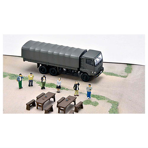 GJ! Hataraku Norimono Hyakkei 003R -SDF Disaster Prevention Training Site- Returns [3.Extra Large Truck + Desk and Chair + Civilian]