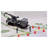 GJ! Hataraku Norimono Hyakkei 003R -SDF Disaster Prevention Training Site- Returns [4.JGSDF 74 Type Extra Large Truck Heavy Wrecker + JSDF Member + Triangular Cones and Barricades]