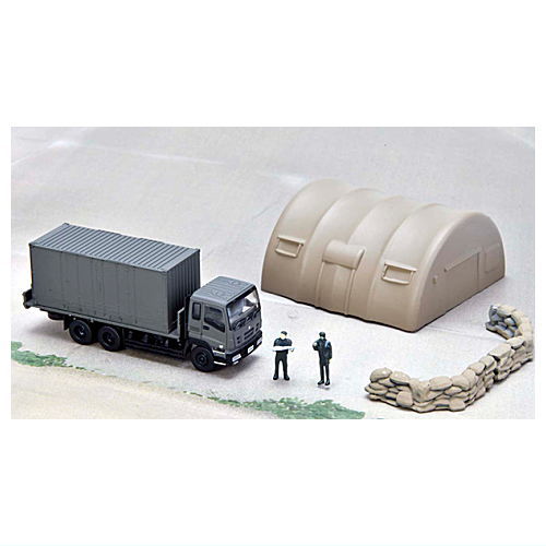 GJ! Hataraku Norimono Hyakkei 003R -SDF Disaster Prevention Training Site- Returns [7.Extra Large Truck (6 x 4) + Large tent + SDF Member]