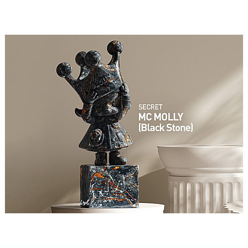 POPMART MOLLY Anniversary Classical Retro 2 Series [12.Secret: MC MOLLY (Black Stone) *4th Anniversary]