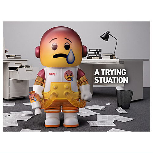 POPMART MEGA SPACE MOLLY 100% x emoji series [2.A TRYING SITUATION]