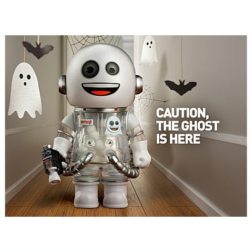 POPMART MEGA SPACE MOLLY 100% x emoji series [9.CAUTION, THE GHOST IS HERE]