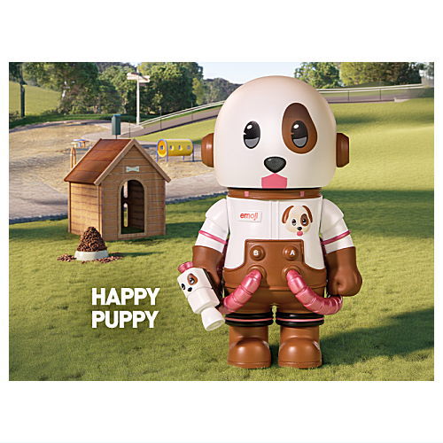 POPMART MEGA SPACE MOLLY 100% x emoji series [18.HAPPY PUPPY]