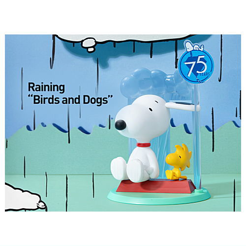 POPMART Peanuts 75th Anniversary Snoopy Comic Life Series [9.Raining  [Birds and Dogs]]