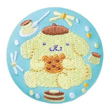 Sanrio Characters Embroidery Can Badge Biscuit Part.2 [5.Pompompurin]