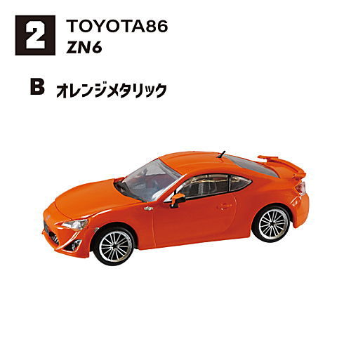 1/64 Scale Japanese Classic Car Selection Vol.15 86 Collection [7.(2B)ZN6 Orange metallic]