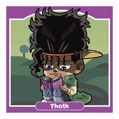 Niforamtion JoJo's Bizarre Adventure Sticker Wafer Stardust Crusaders Part.2 Egypt [9.Mondatta/Thoth (Normal)]