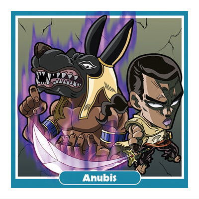 Niforamtion JoJo's Bizarre Adventure Sticker Wafer Stardust Crusaders Part.2 Egypt [10.Chaka/Anubis (Normal)]