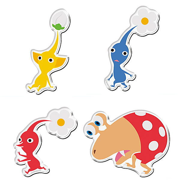 Pikmin Chara Magnets [Assorted 4 type set (12.Yellow Pikmin B/14.Blue Pikmin C/16.Red Pikmin C/24.Chappy)]