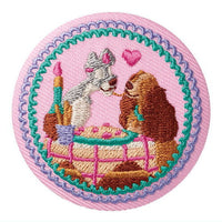 Disney Characters embroidered tin badge biscuit [7.Lady and the Tramp]