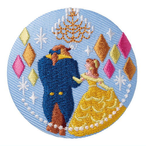 Disney Characters embroidered tin badge biscuit [11.Beauty and the Beast]