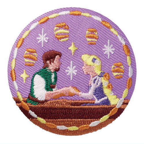 Disney Characters embroidered tin badge biscuit [14.Rapunzel's Tower]