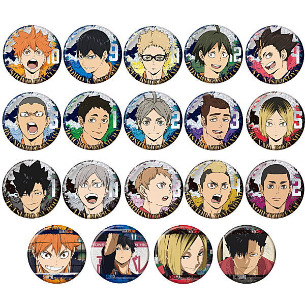 The Movie Haikyu!! The Dumpster Battle tin badge biscuit [All 19 type set(Full Complete)]