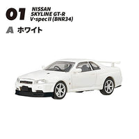 1/64 Scale Japanese Classic Car Selection Vol.16 NISSAN GT-R Selection [1.(1-A) SKYLINE GT-R V¥specII (BNR34) White]