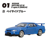 1/64 Scale Japanese Classic Car Selection Vol.16 NISSAN GT-R Selection [2.(1-B) SKYLINE GT-R V¥specII (BNR34) Bayside Blue]