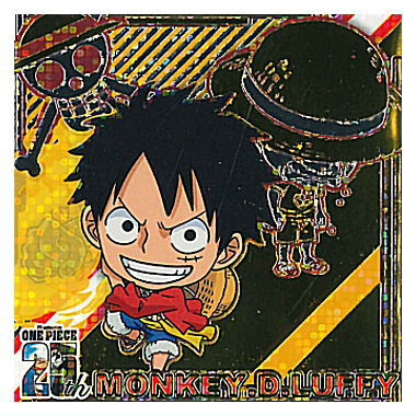 Niforamtion ONE PIECE Pirate Sticker Wafer LOG.9 [27.Monkey D. Luffy (25th Rare)]