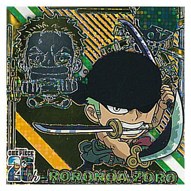 Niforamtion ONE PIECE Pirate Sticker Wafer LOG.9 [28.Roronoa Zoro (25th Rare)]