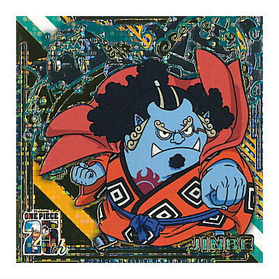 Niforamtion ONE PIECE Pirate Sticker Wafer LOG.9 [36.Jinbe (25th Rare)]