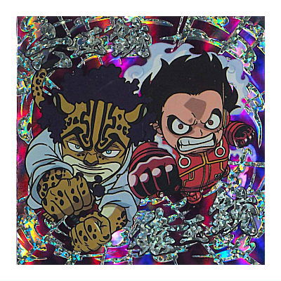 Niforamtion ONE PIECE Pirate Sticker Wafer LOG.9 [38.Secret 1: Monkey D. Luffy & Rob Lucci]