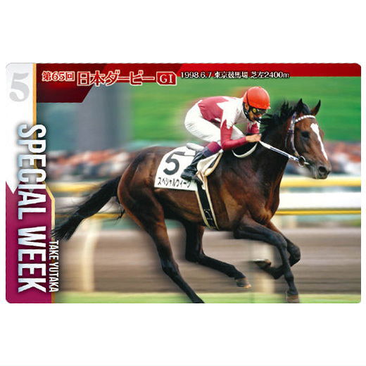 Thoroughbred Horse Collection Twin Wafers [19.Special Week 65th Tokyo Yushun (G1) (Normal card)]