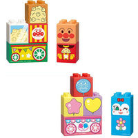 Block Lab Anpanman and Shop Wagon [Assorted 2 type set (1.Anpanman and popcorn wagon set/2.Kokin-chan and balloon wagon set)]