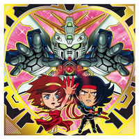 Niforamtion Mobile Suit Gundam Sticker Wafer vol.2 Flash of Light [13.Domon Kasshu & Rain Mikamura & Burning Gundam (Ultra Rare)]