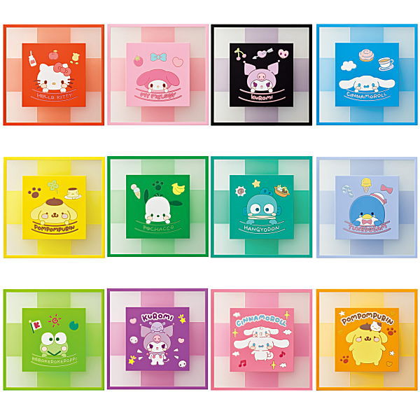 Sanrio Characters CLEARSQUARE Gummy & Coaster [All 12 type set (Full Complete)]