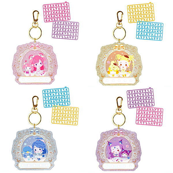 Yes!PreCure5GoGo! x Sanrio Characters Pachi Pachi Deco Name [Assorted 4 type set (1.Cure Dream x My Melody/3.Cure Lemonade x Pompompurin/5.Cure Aqua x Tuxedosam/6.Milky Rose x Kuromi)]