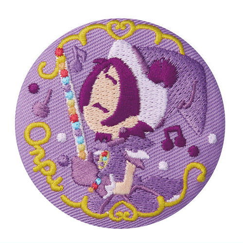 Ojamajo Doremi embroidery can badge with biscuit [4.Onpu Segawa (Apprentice Uniform)]