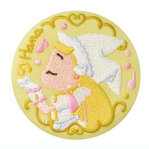 Ojamajo Doremi embroidery can badge with biscuit [6.Hana (Apprentice Uniform)]