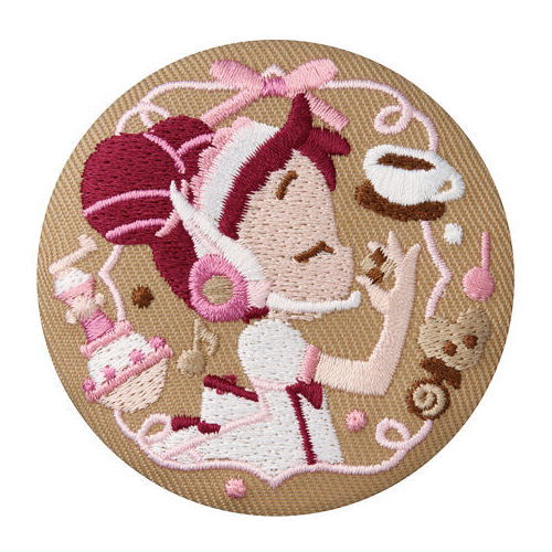 Ojamajo Doremi embroidery can badge with biscuit [9.Doremi Harukaze (Patissier Uniform)]