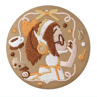 Ojamajo Doremi embroidery can badge with biscuit [10.Hazuki Fujiwara (Patissier Uniform)]