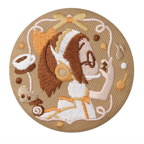 Ojamajo Doremi embroidery can badge with biscuit [10.Hazuki Fujiwara (Patissier Uniform)]