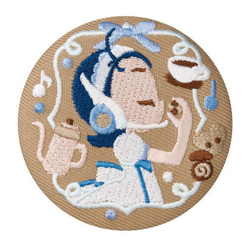 Ojamajo Doremi embroidery can badge with biscuit [11.Aiko Seno (Patissier Uniform)]