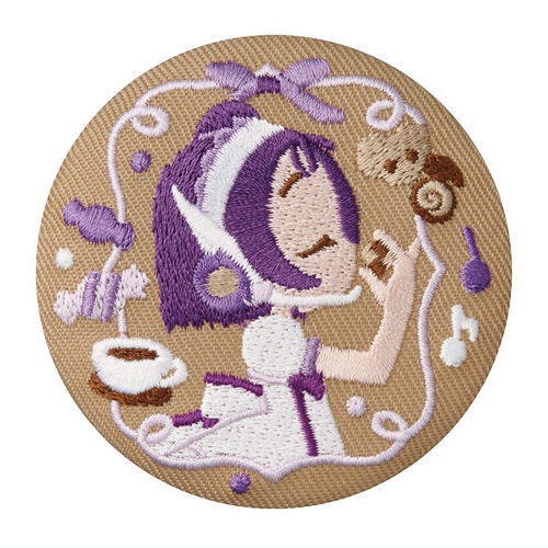 Ojamajo Doremi embroidery can badge with biscuit [12.Onpu Segawa (Patissier Uniform)]