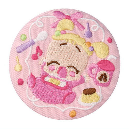 Ojamajo Doremi embroidery can badge with biscuit [14.Hana]