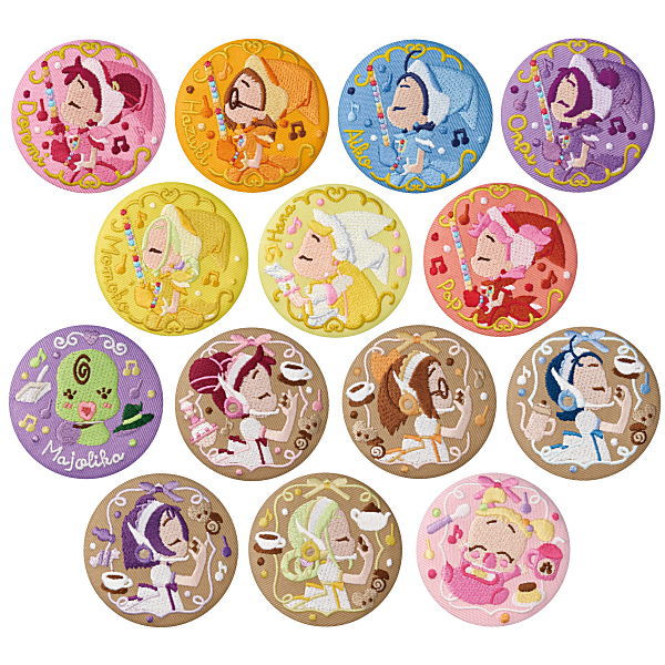 Ojamajo Doremi embroidery can badge with biscuit [All 14 type set(Full Complete)]