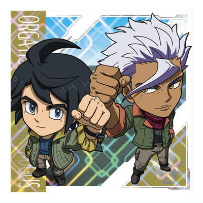 Niforamtion Mobile Suit Gundam Sticker Wafer vol.2 Transcendent Spirit [26.Orga Itsuka & Mikazuki Augus(super rare)]