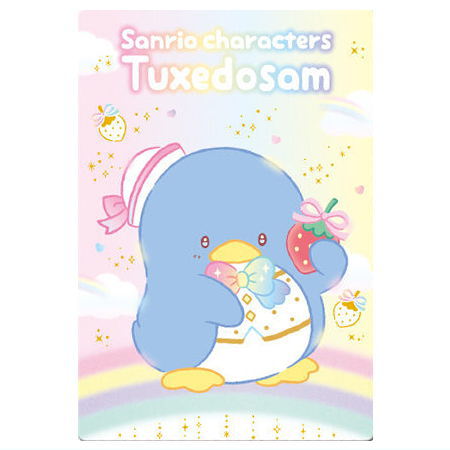 Sanrio Characters Wafer 10 Ichigo Shinbun 50th anniversary Minnade Oiwai [10.Tuxedo Sam (50th)(Character card)]