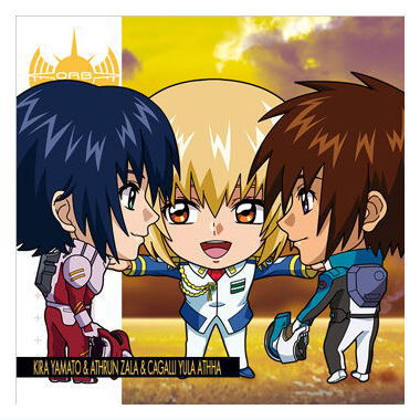 Niforamtion Mobile Suit Gundam Sticker Wafer vol.4 Freedom of Space [19.Kira Yamato & Athrun Zala & Cagalli Yula Athha (normal)]