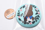The Bear's School embroidery can badge with biscuit [2.The Bear's School (Wreath B)]
