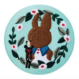 The Bear's School embroidery can badge with biscuit [2.The Bear's School (Wreath B)]