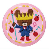 The Bear's School embroidery can badge with biscuit [3.The Bear's School (Crown)]