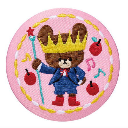 The Bear's School embroidery can badge with biscuit [3.The Bear's School (Crown)]