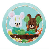 The Bear's School embroidery can badge with biscuit [10.Jackie & David (Vegetables)]