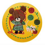 The Bear's School embroidery can badge with biscuit [11.Jackie and the Cat (Yarn)]