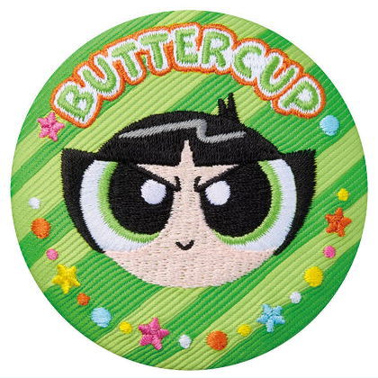 Powerpuff girls embroidered tin badge biscuit [9.Buttercup 3]